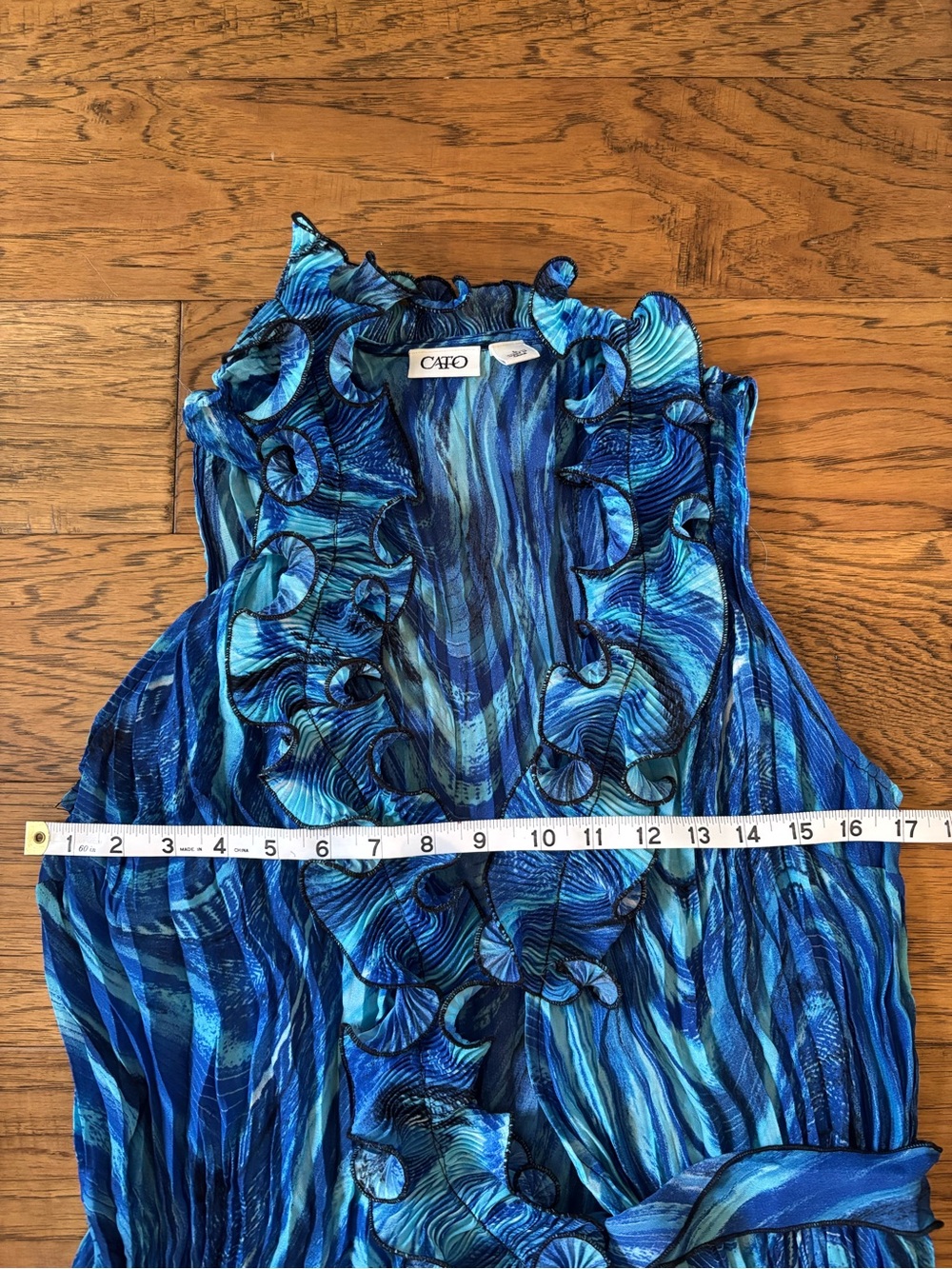 Cato Blue Ruffle Statement Top - Picture 3 of 5